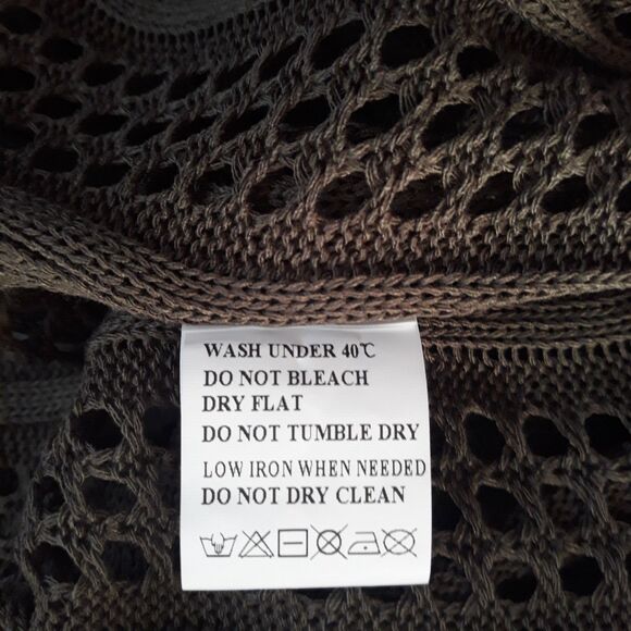 Pink Queen Crocket Cardigan Sweater Womens Large Green Long Sleeve V Neck Loose - Picture 12 of 12